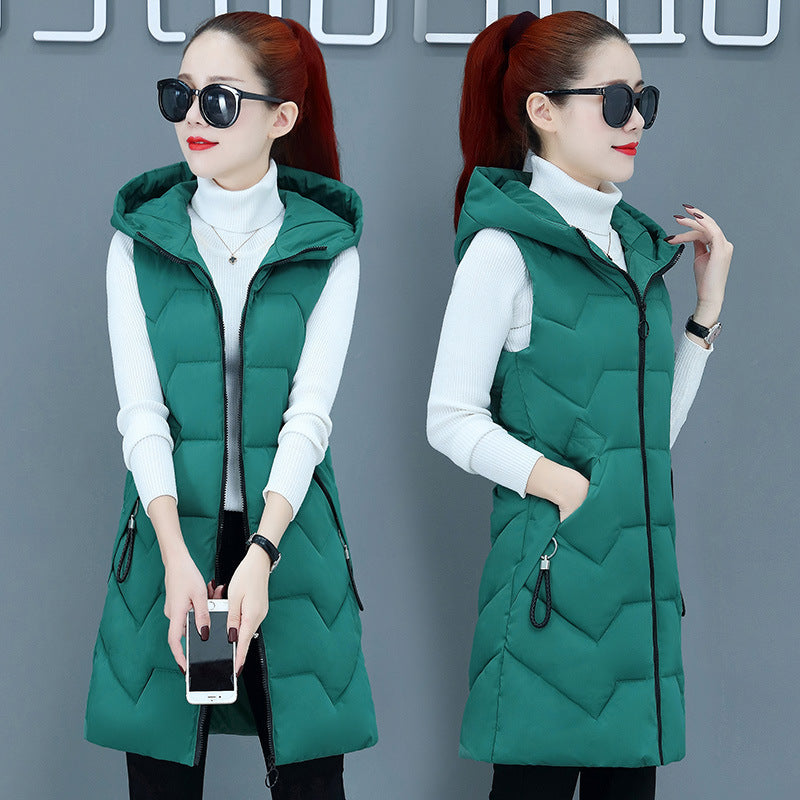Down Cotton Vest Women's Mid-length Plus Size Coat