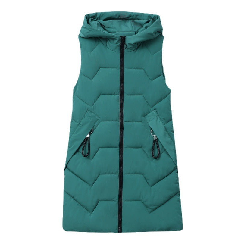 Down Cotton Vest Women's Mid-length Plus Size Coat