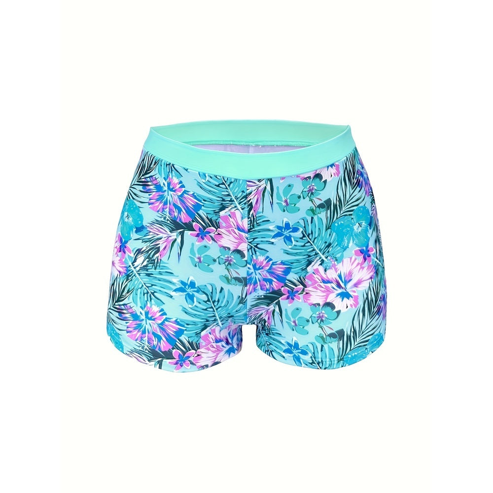 Local WarehouseFashionable Printed Slimming High Waisted Bikini Three Set Beach Vacation Sunscreen Swimsuit